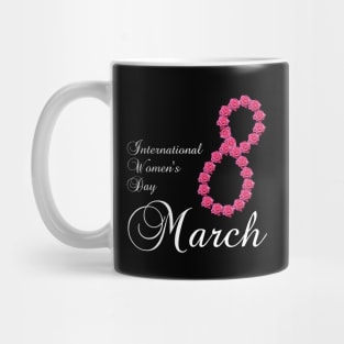 International Women's Day Pink Rose Flower 8 March 2023 Mug